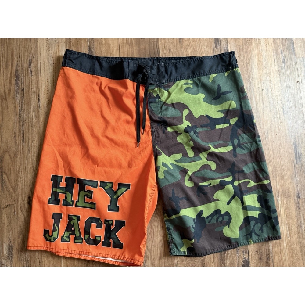 Duck Dynasty "Hey Jack" Men's Camo Board Shorts Size 38"